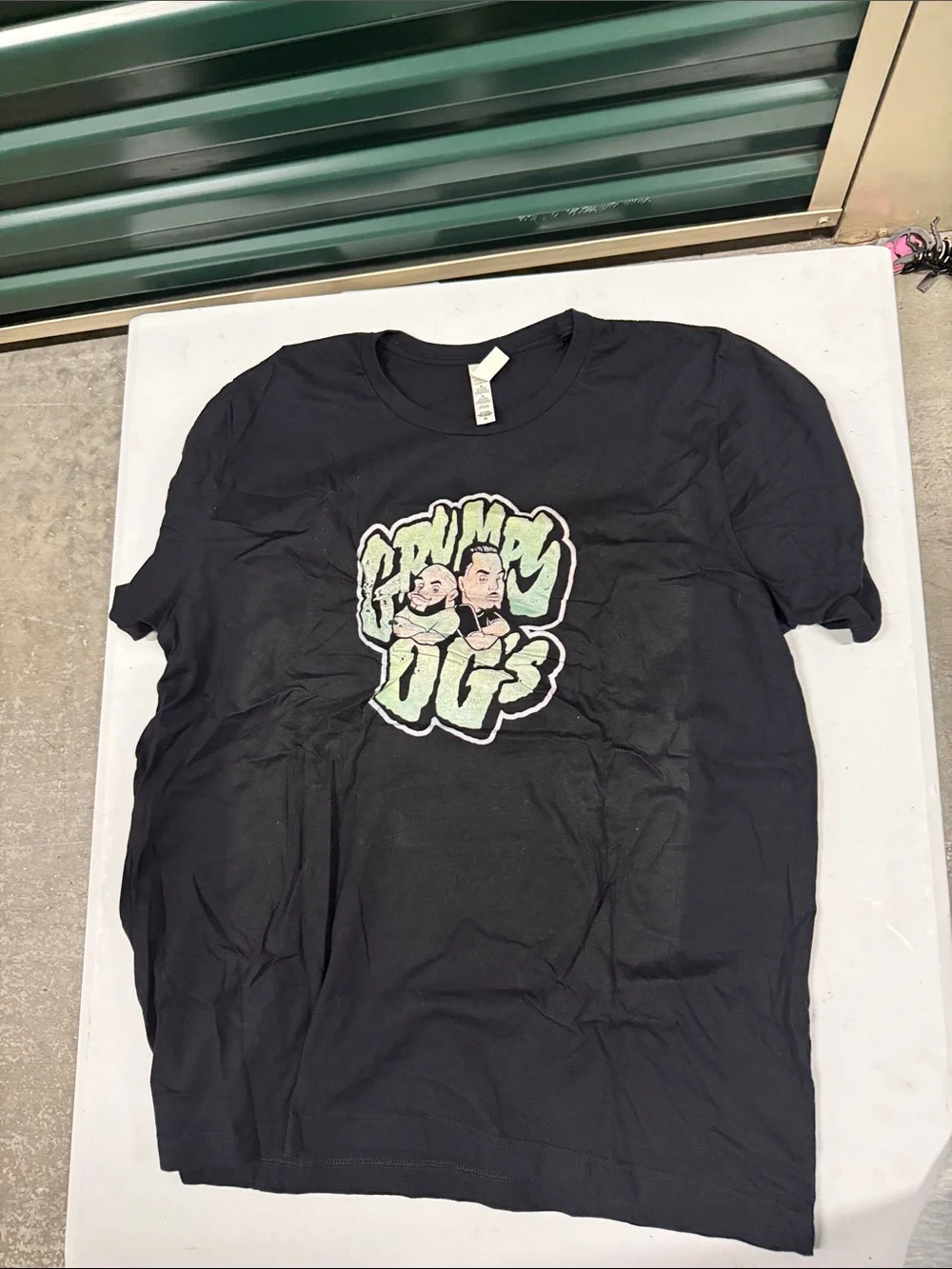 Bella Canvas Black Tee with Green Puppy Dog Graphic
